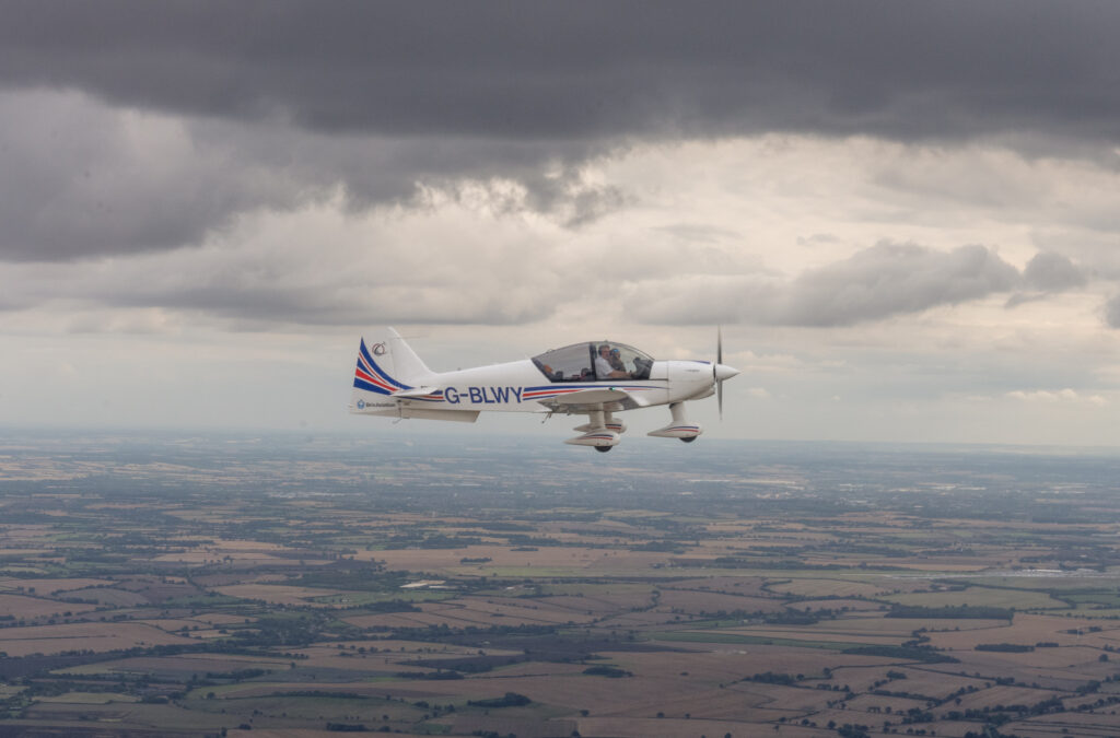 G-BLWY over Rutland Water